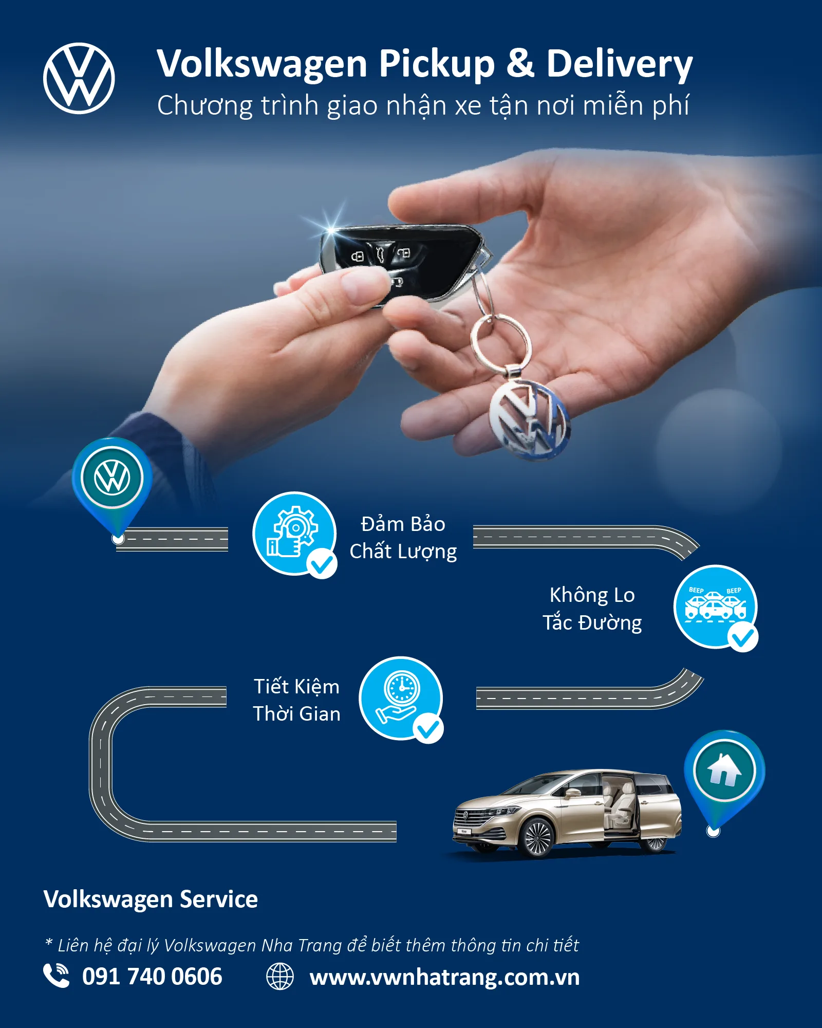 Dịch vụ của Volkswagen Nha Trang: Volkswagen Service ra mắt dịch vụ giao nhận xe tận nơi miễn phí - Volkswagen Pick Up & Delivery
